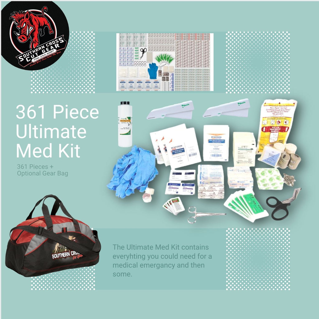 361 Piece Ultimate Hog Hunting Med Kit (Optional Gear Bag)
