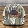 Mossy Oak Bottomland Leather Fan Patch SnapBack