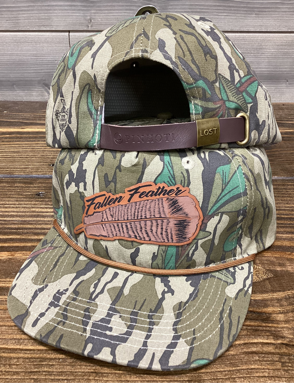 Mossy Oak Greenleaf x Pinhoti Leather Turkey Feather Patch