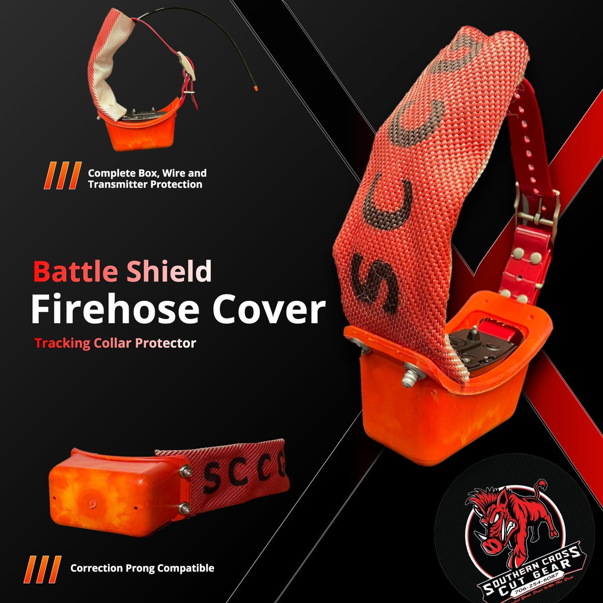 Battle Shield Hard Shell Garmin Tracking Collar Protector | With Firehose Sleeve & Impact-Resistant Armor Cover
